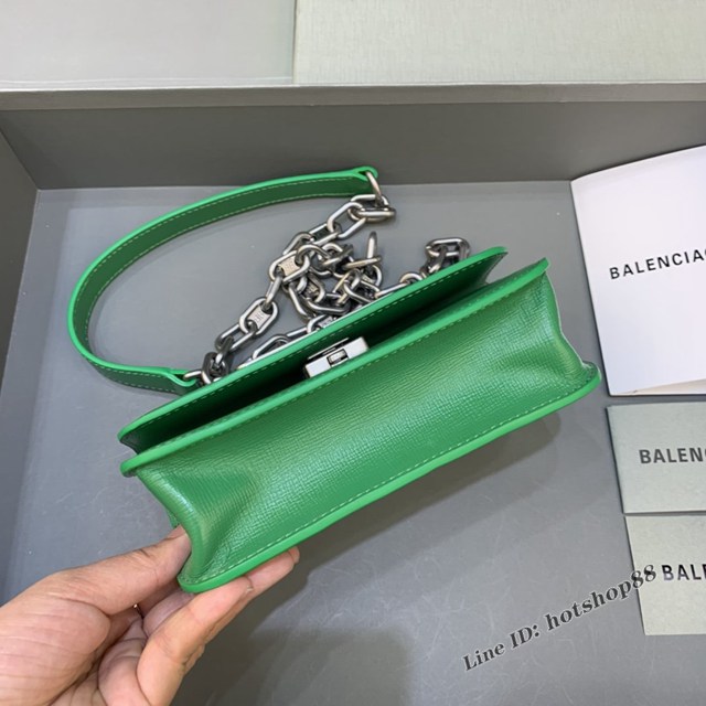 Balenciaga專櫃爆款小號牙籤紋綠肩背包 巴黎世家新款Gossip bag斜挎包 fyj1314